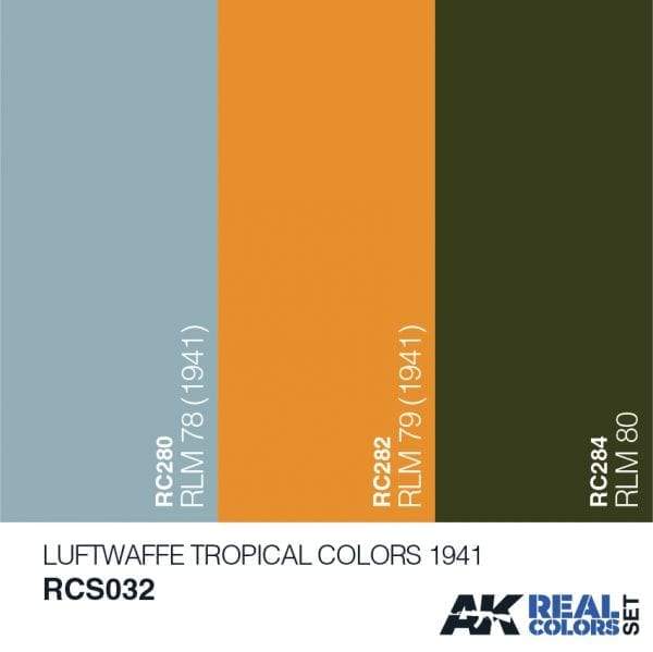 AK Interactive Real Colours Luftwaffe Tropical Colours 1941 Set