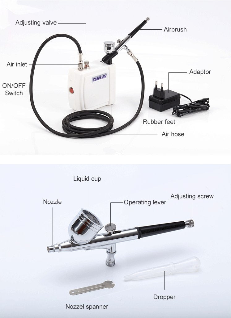 HSeng Mini Compressor including Airbrush