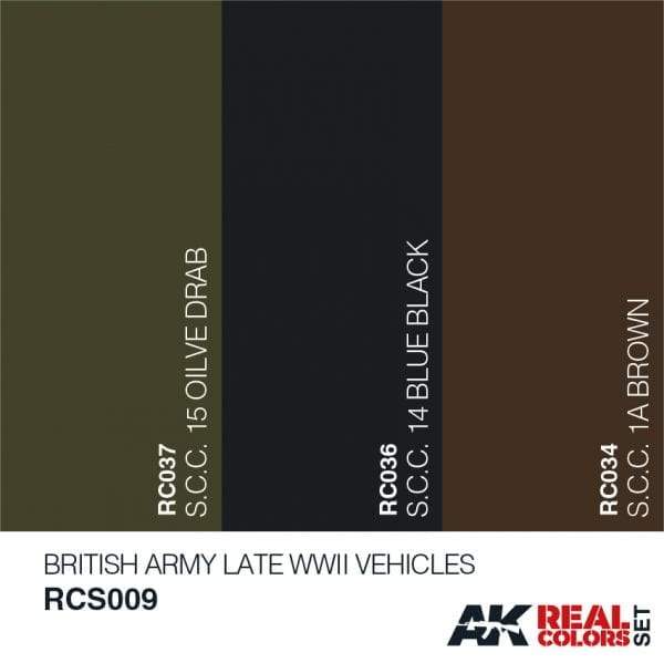 AK Interactive Real Colours British ArmyLate WW2 Vehicles Set