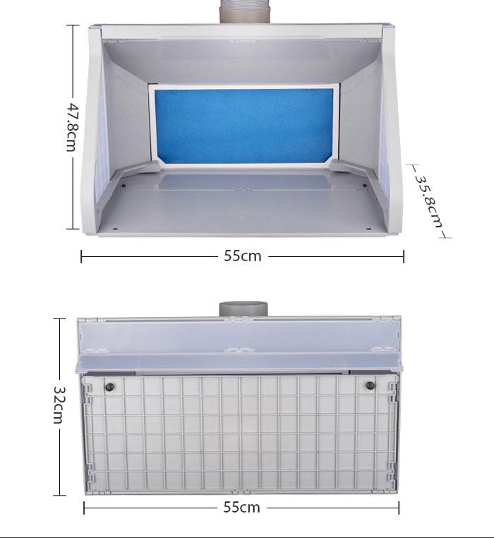 HSeng Spray Booth W/Led Light 55cm DualFans