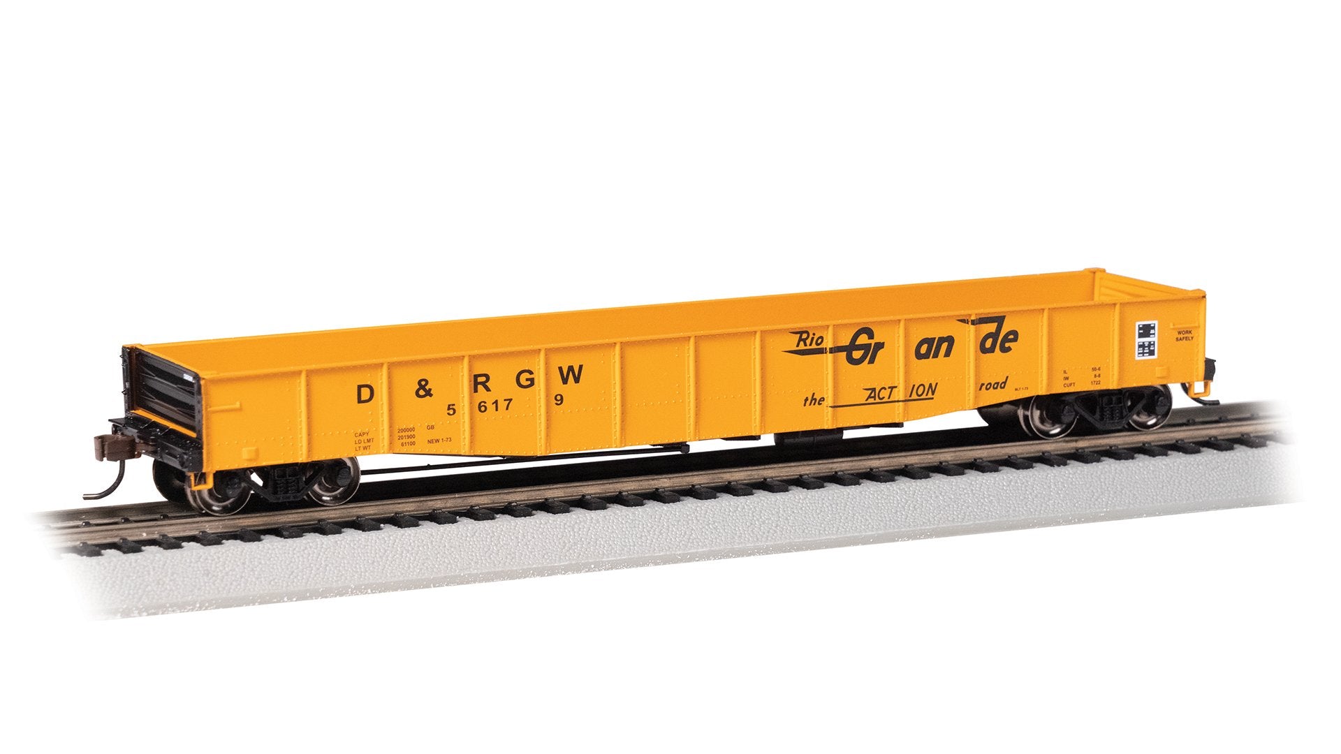 Bachmann D & RGW #56179 50.5ft Drop EndGondola, HO Scale