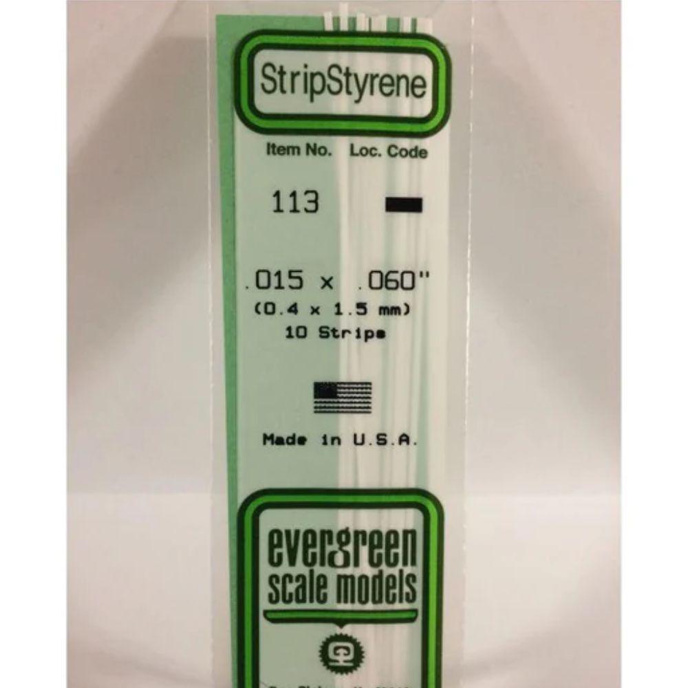 Evergreen Styrene Strips .015 X .060 In-10