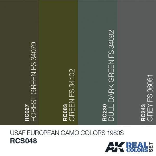 AK Interactive Real Colours USAf European Camo Colours 1980S Set