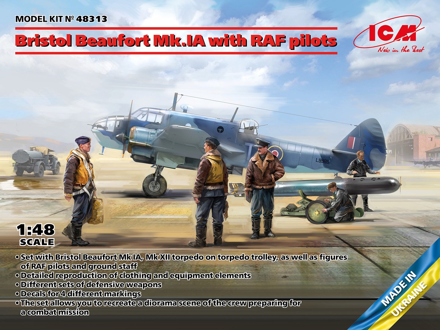 ICM 1:48 Bristol Beaufort Mk IA with RAF-Pilots