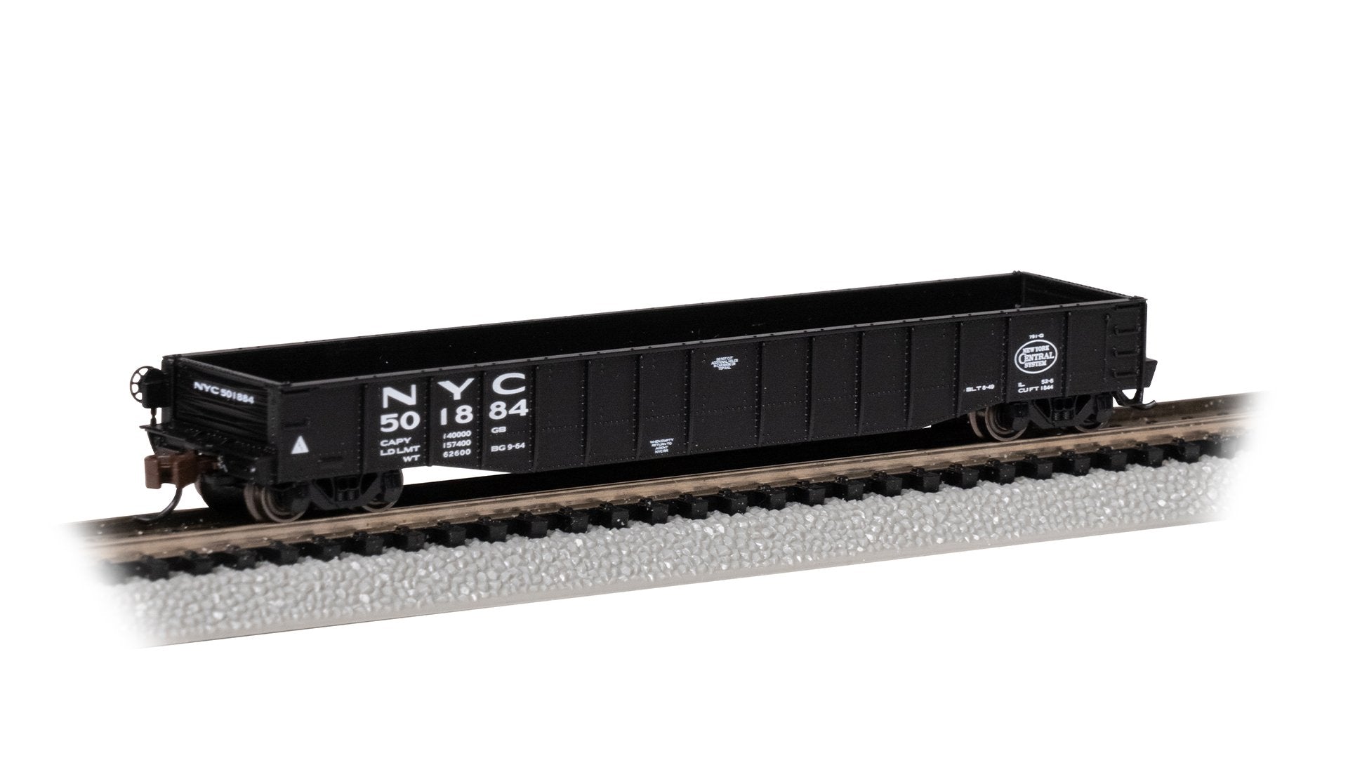 Bachmann New York Central #501884 N Scale 52'6 Drop-End Gondola