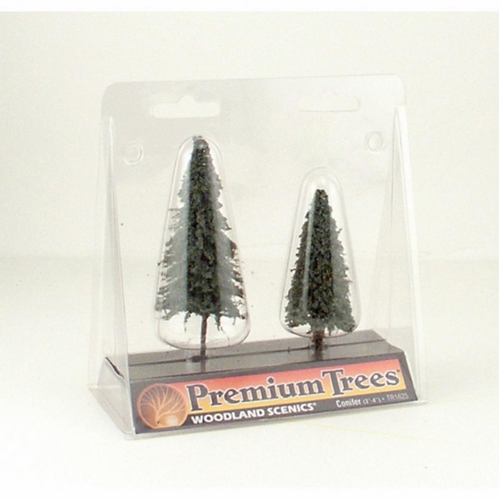 Woodland Scenics 3In - 4In Prem Conifer2/Pk *