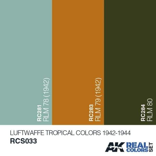 AK Interactive Real Colours Luftwaffe Tropical Colours 1942-1944 Set