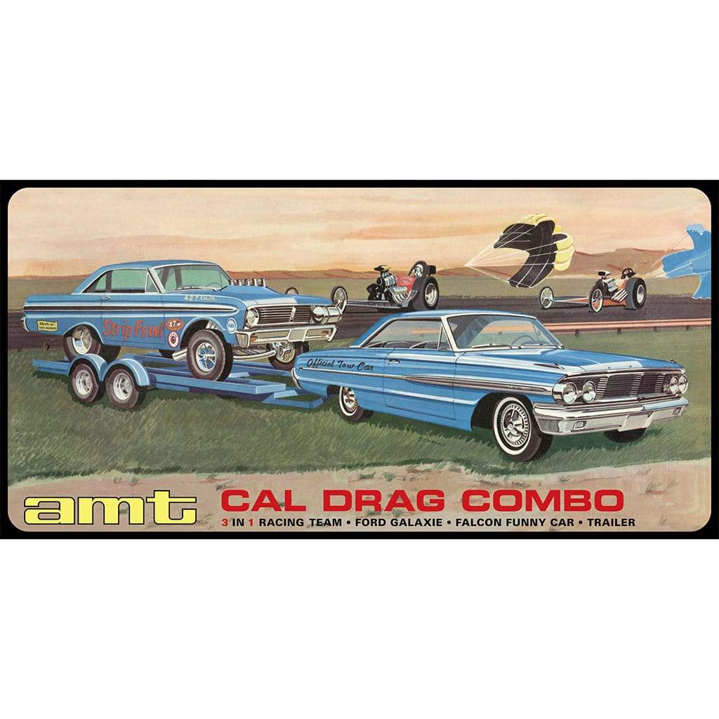 AMT 1:25 Cal Drag Combo 1964 Galaxie, AWB Falcon & Trailer