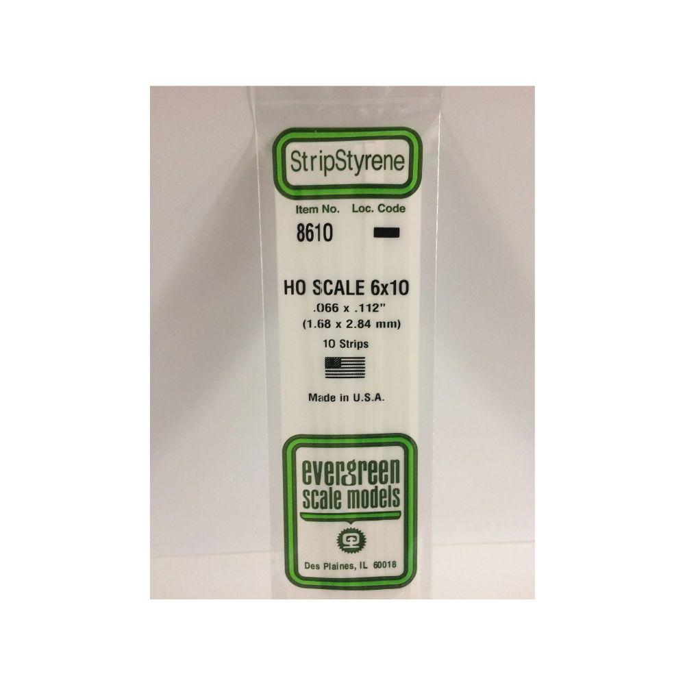 Evergreen Styrene Strips Ho 6 X 10 (10)*