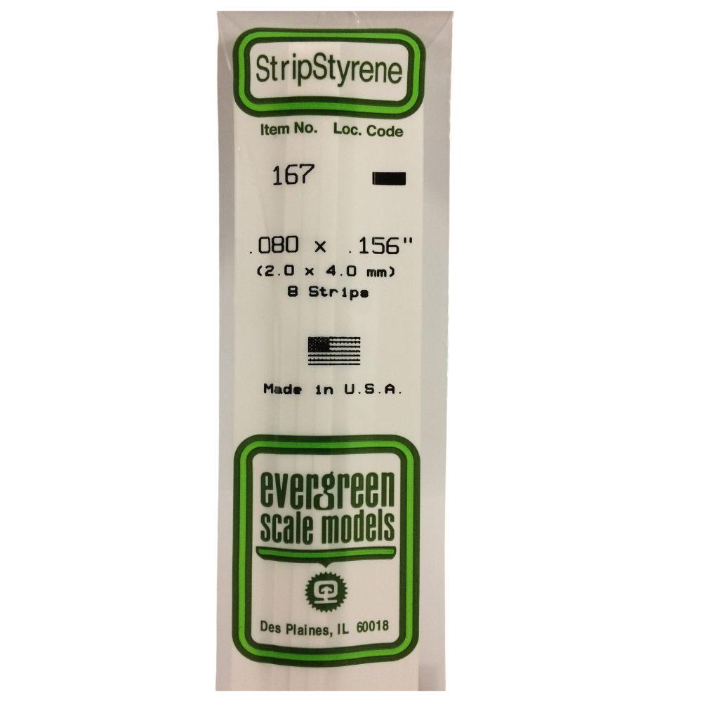 Evergreen Styrene Strips .080 X .156 In-8