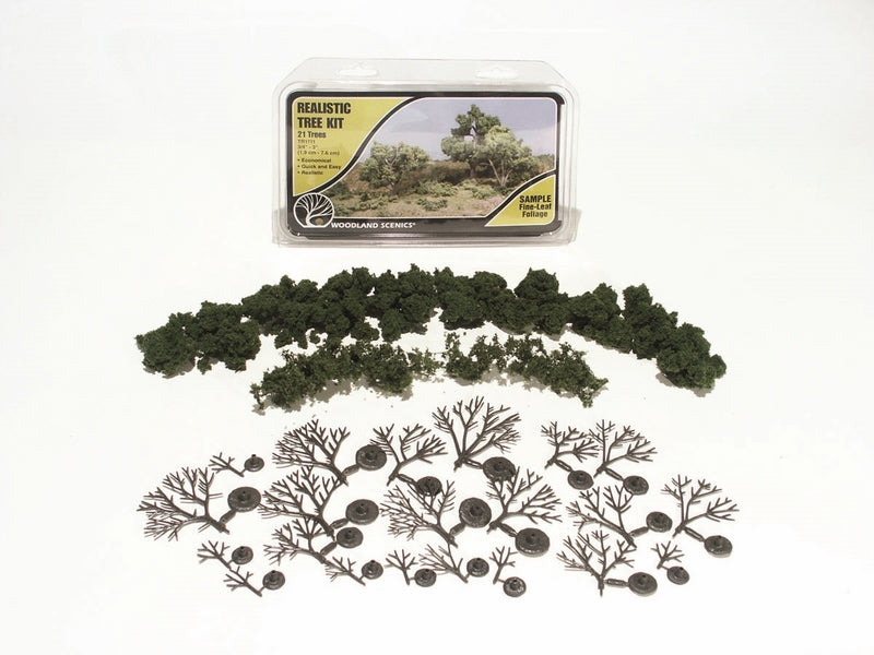 Woodland Scenics 3/4In - 3In Med Grn Decid Tree 21/Kt