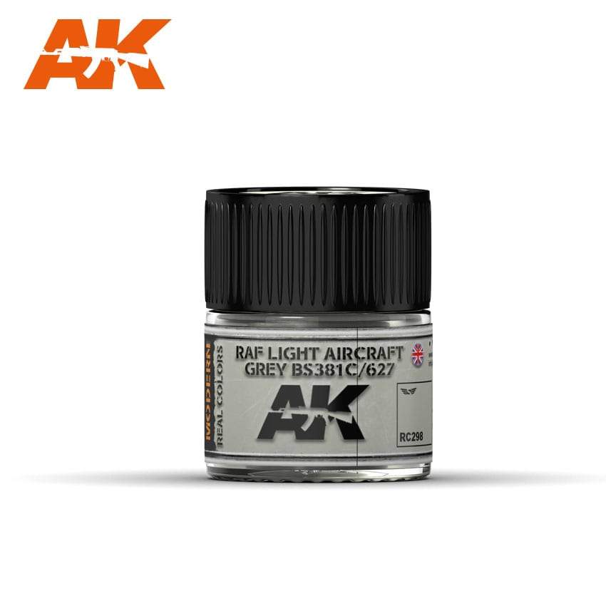 AK Interactive Real Colours RAF Light Aircraft Grey Bs381C/627 - 10ml