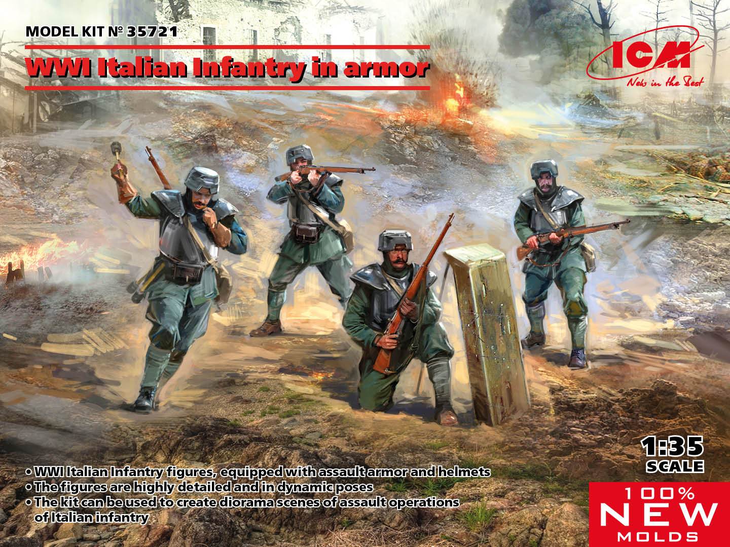 ICM 1:35 WWI Italian Infantry in armour