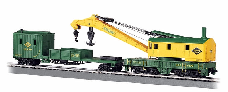 Bachmann Reading 250 Ton Steam Crane & Boom Tender. HO Scale