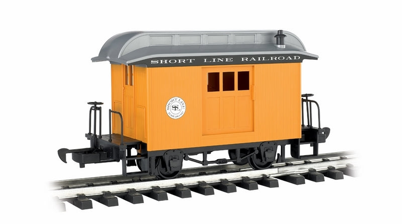 Bachmann Short Line RR Baggage Coach, Yellow w/Silver Roof, G Scale