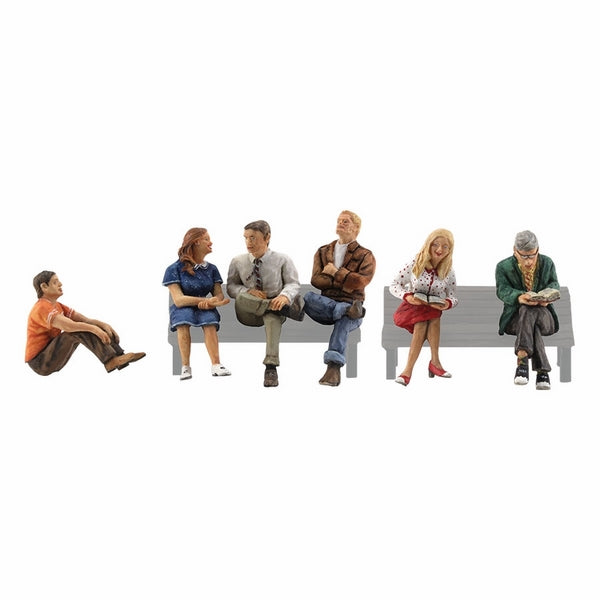 Woodland Scenics People Sitting, 6 Figures, HO Scale