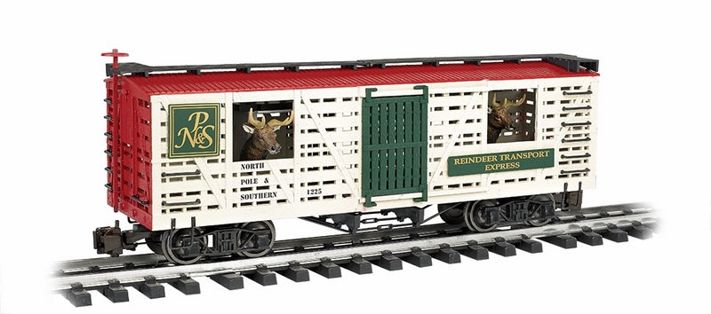 Bachmann NP&S w/Reindeer Animated StockCar, G Scale