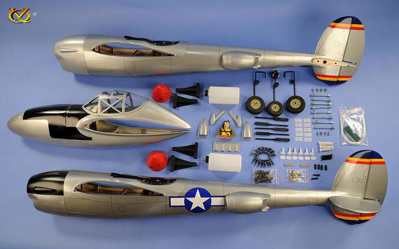 VQ Models P38 Lightning Twin 46/62  EP:2 x RBBM61's 2100mm WS, 9Ch RC