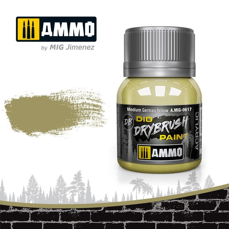 Ammo Drybrush Medium German Yellow 40ml