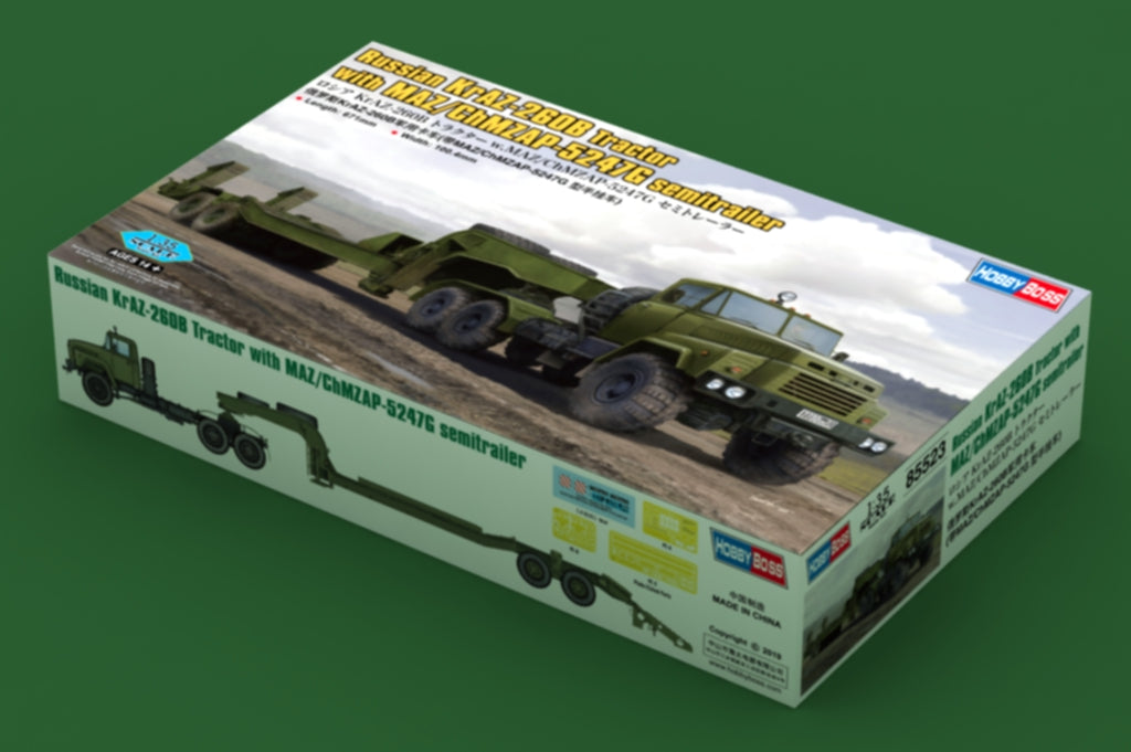 Hobbyboss 1:35 Russian KrAZ-260B Tractorwith MAZ/ChMZAP-5247G Trailer