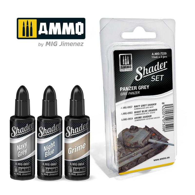 Ammo Shader Set Panzer Grey (3) 10ml