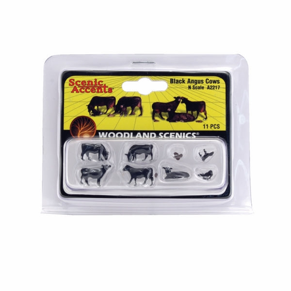 Woodland Scenics N Black Angus Cows